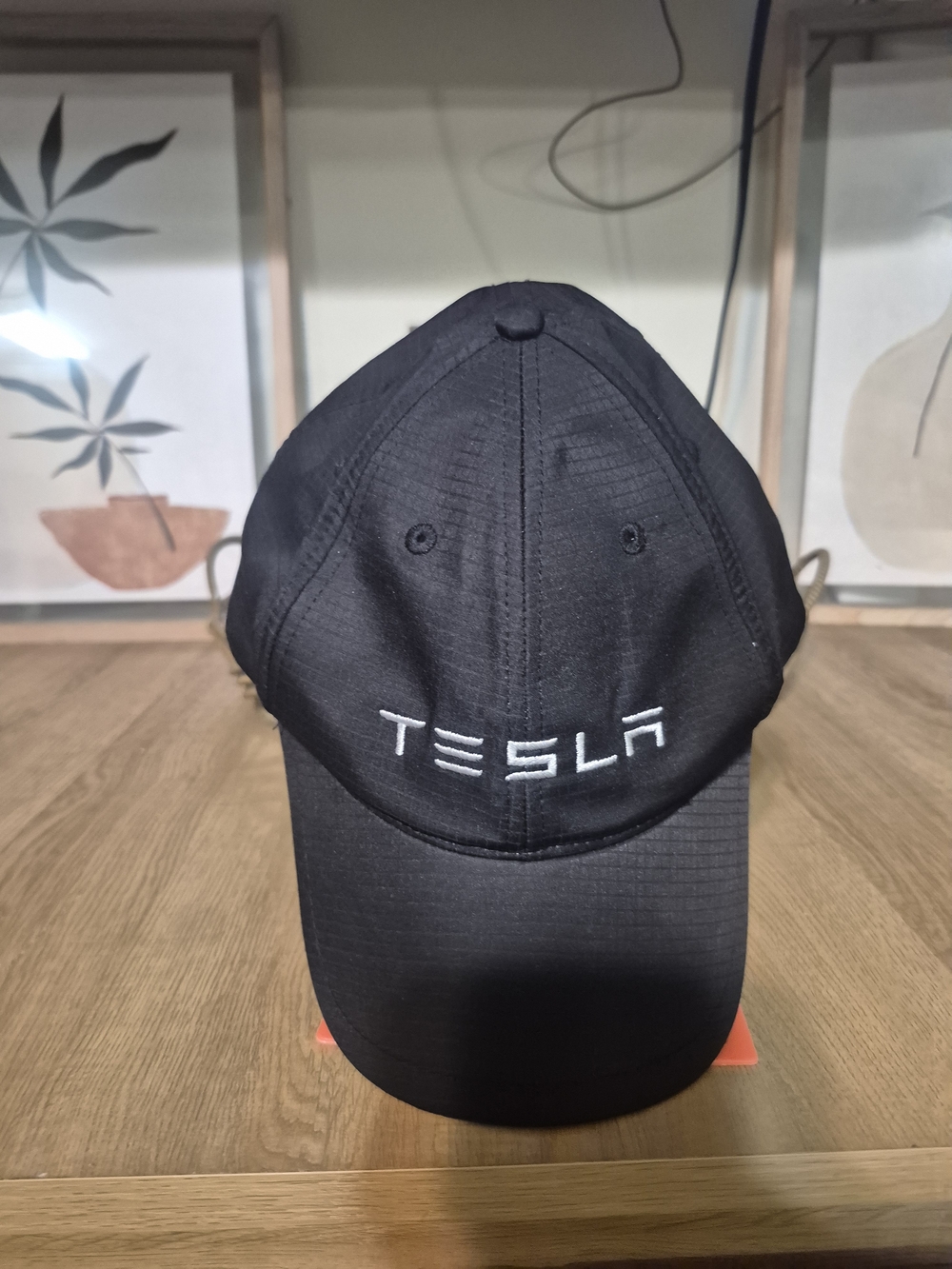 Tesla Black Cap with White Embroidered Logo